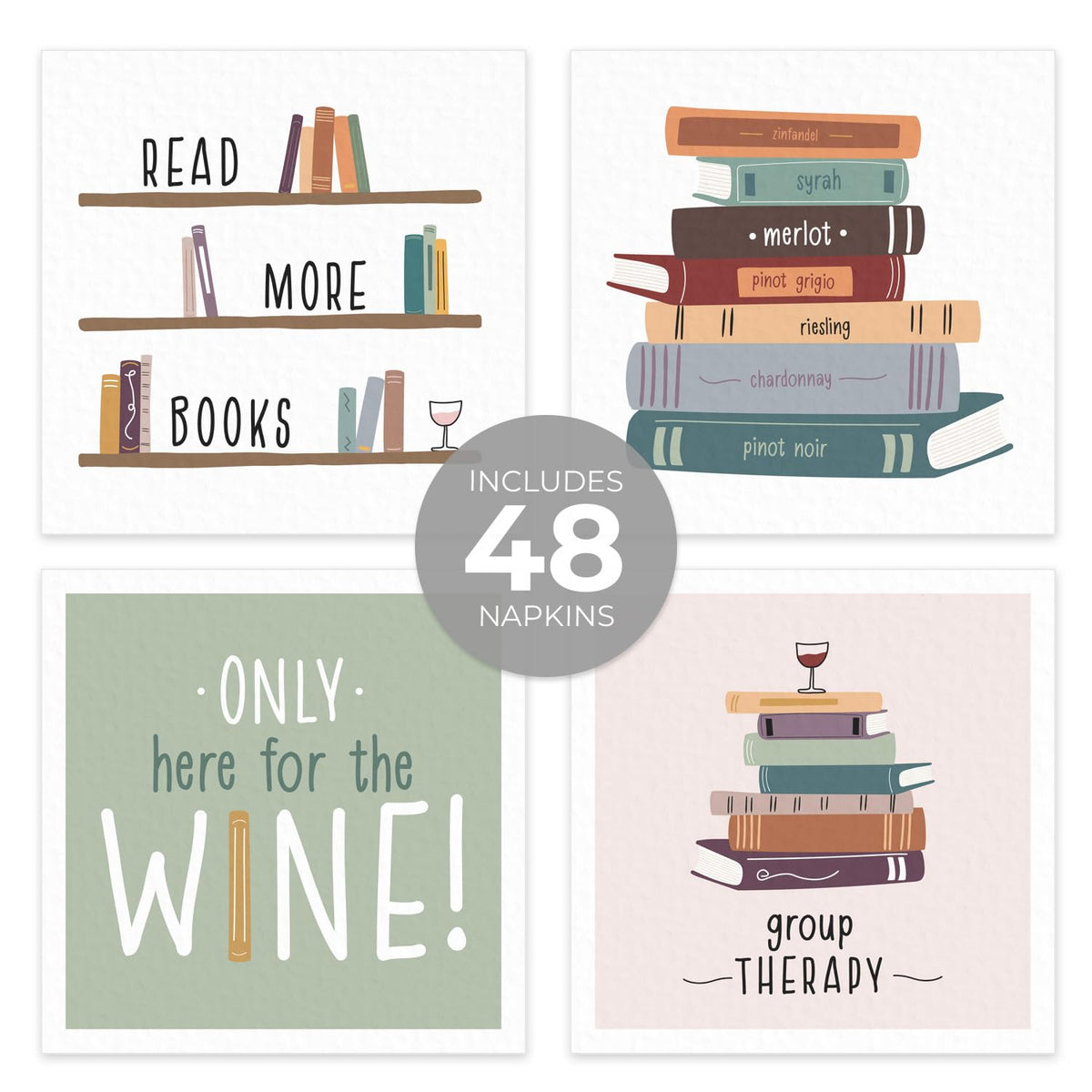 Canopy Street Book Club Napkins Group Therapy design ideal for group gatherings and laughs.