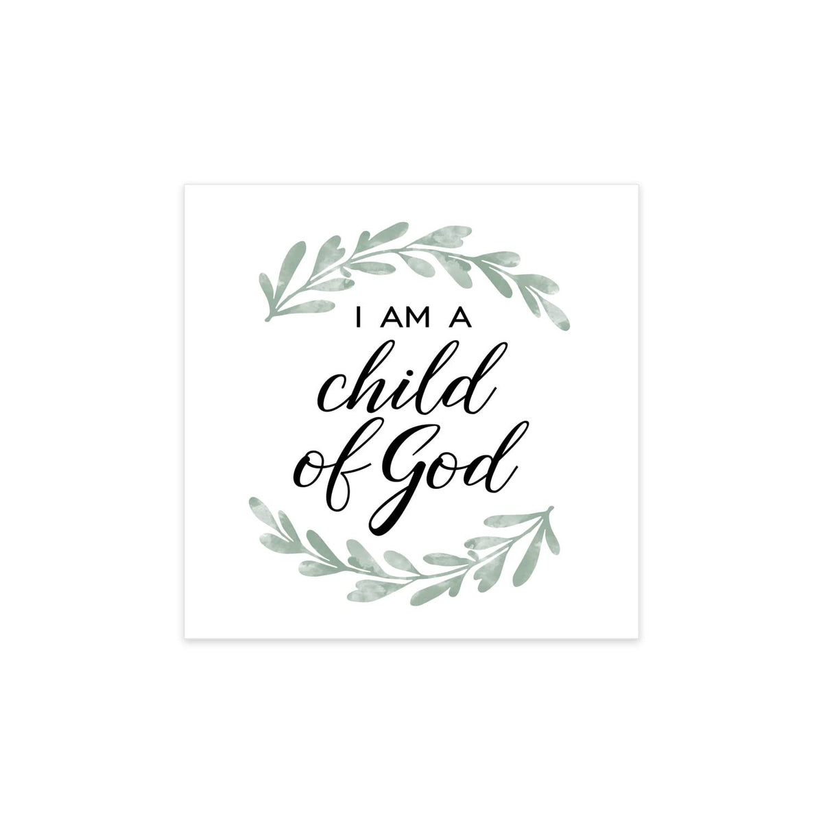 Canopy Street Child Of God napkins with greenery closeup for baptisms