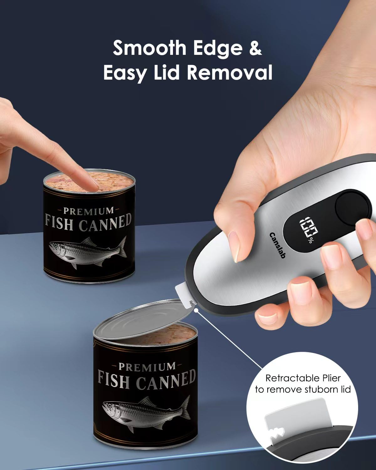 Canslab IRON hands-free operation enables effortless can opening.