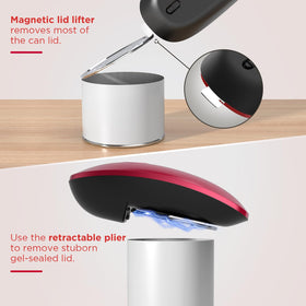 Canslab Ultrablade PRO magnetic lid picker assists quick lid removal.