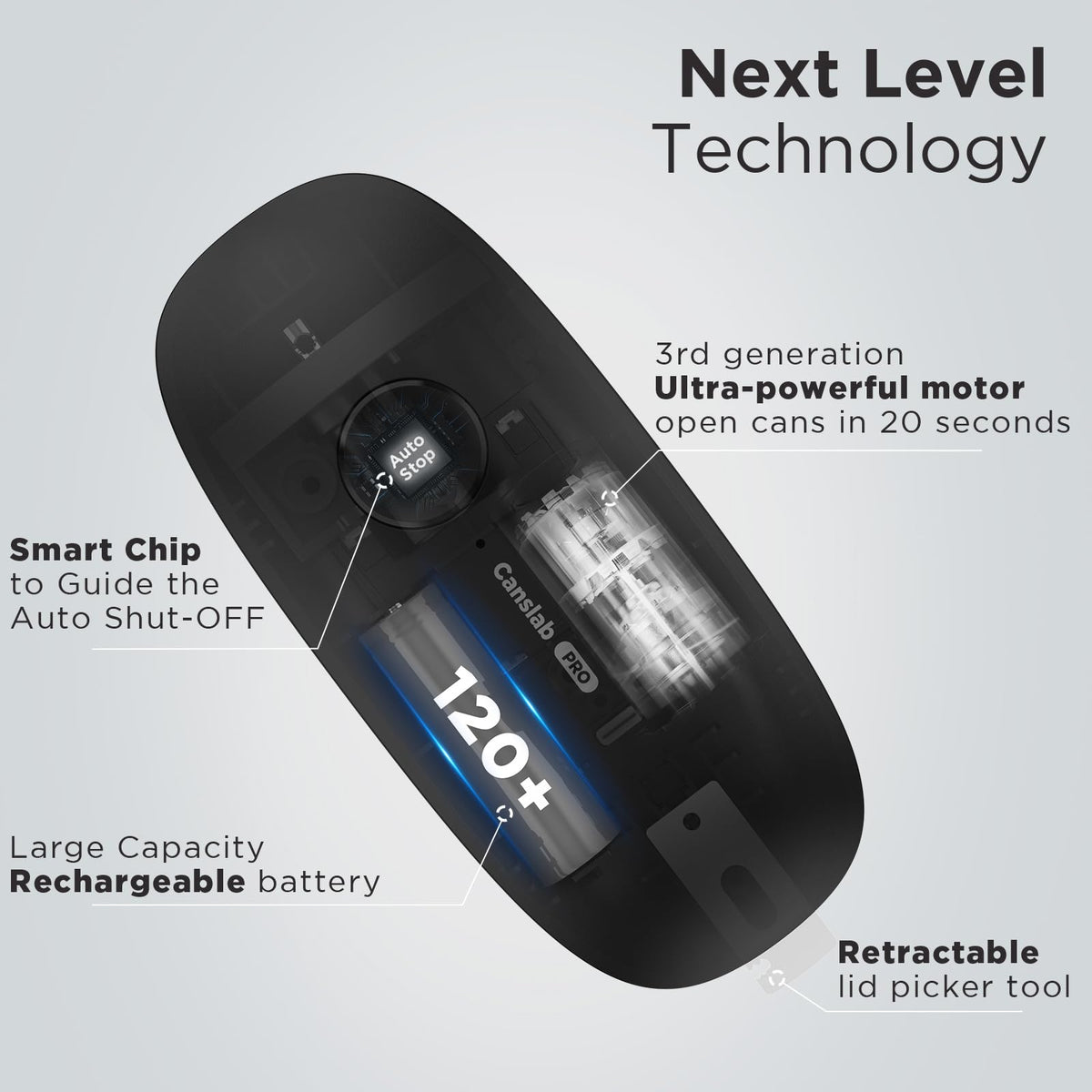 Canslab Ultrablade PRO side-cut technology producing a clean lid edge.