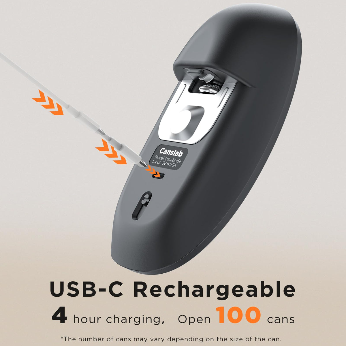 Canslab Ultrablade SE side-cut edge provides a smooth rim for safe serving.