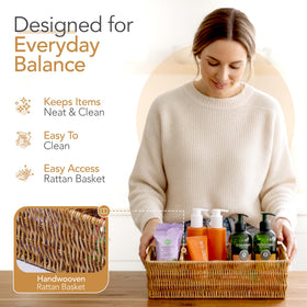 Cantalop rattan organizer suitable for bathroom storage of cosmetics.