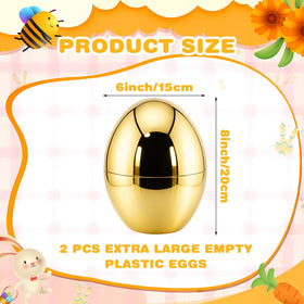 CAOXIAOXUYAO jumbo gold Easter egg 8-inch side view adds premium decor for gift baskets