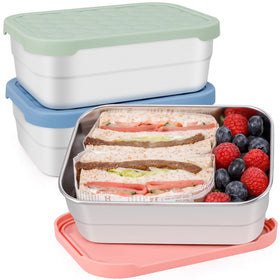 Caperci 25oz stainless steel container with silicone lid for leak-proof on-the-go meals.