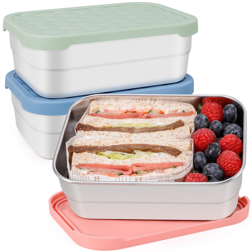 Caperci 25oz stainless steel container with silicone lid for leak-proof on-the-go meals.