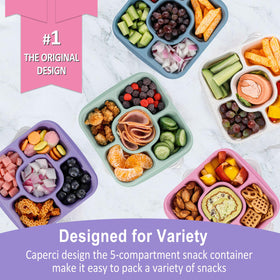 Caperci five-compartment snack trays for varied snacks