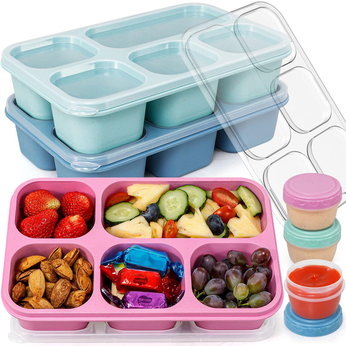 Caperci Bento Box with five compartments for balanced meals