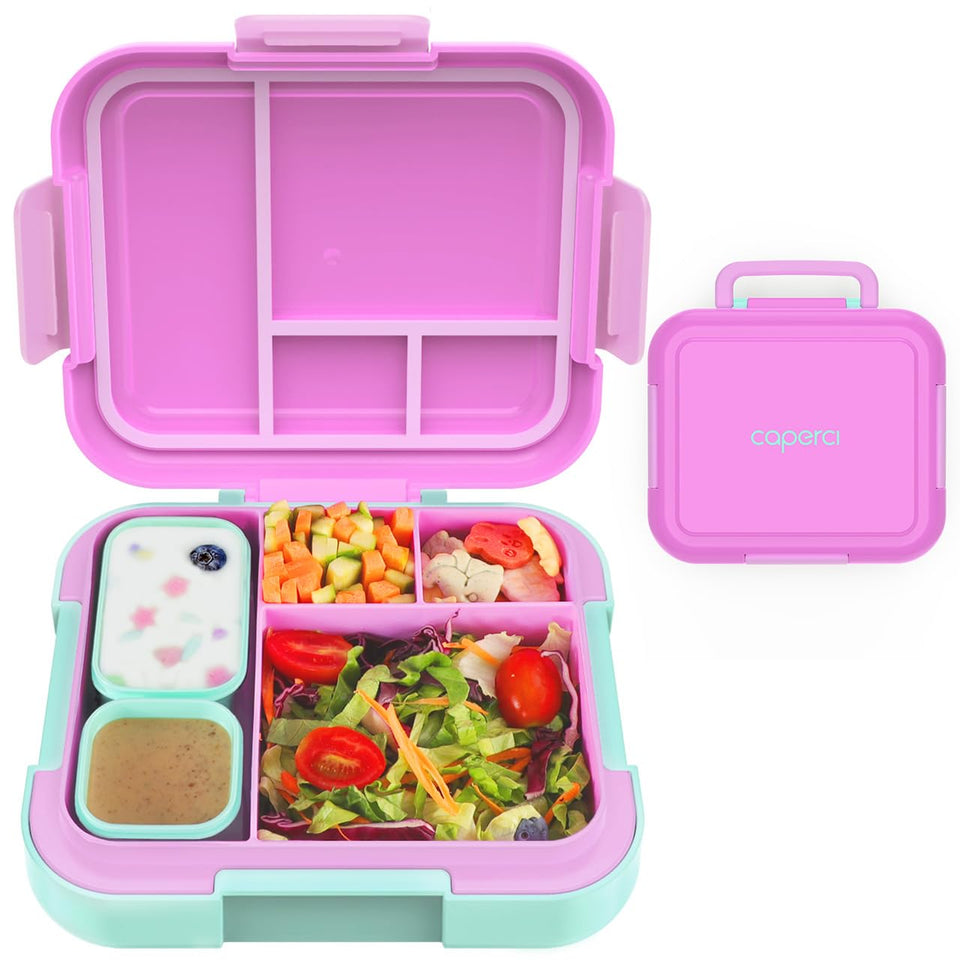 Caperci Kids Bento Box main compartment shows generous 4.8 cup capacity for a balanced lunch