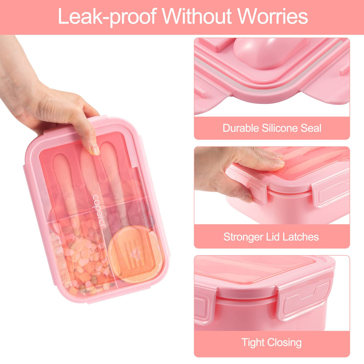 Caperci built-in utensils ensure easy meals anywhere.