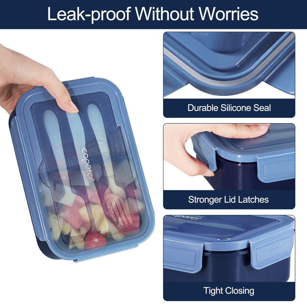Leakproof lid design keeps contents secure during travel