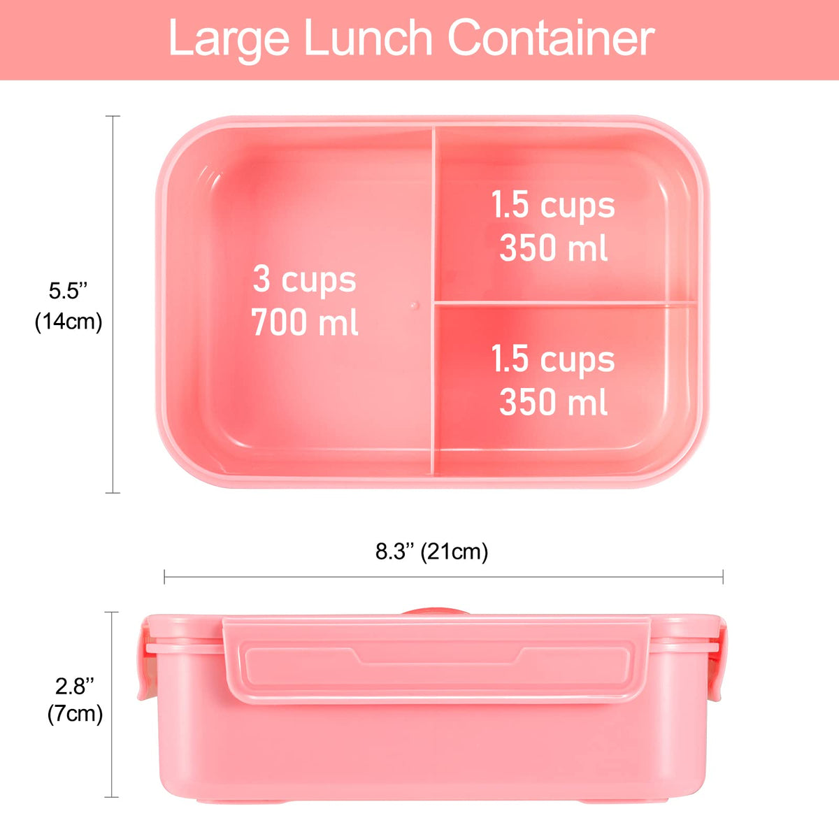 Caperci three-compartment layout keeps portions organized for balanced meals.