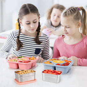 Caperci compact 3-pack snack storage, ideal for kids' lunches.