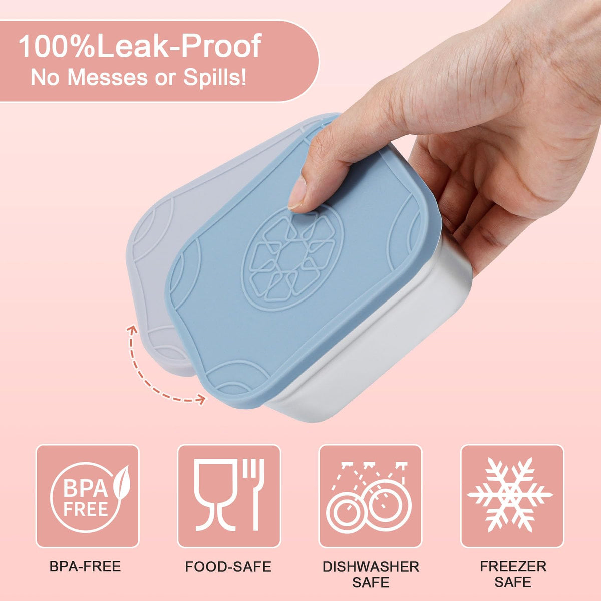 Caperci easy-open silicone lid snack container, convenient for quick meal prep.