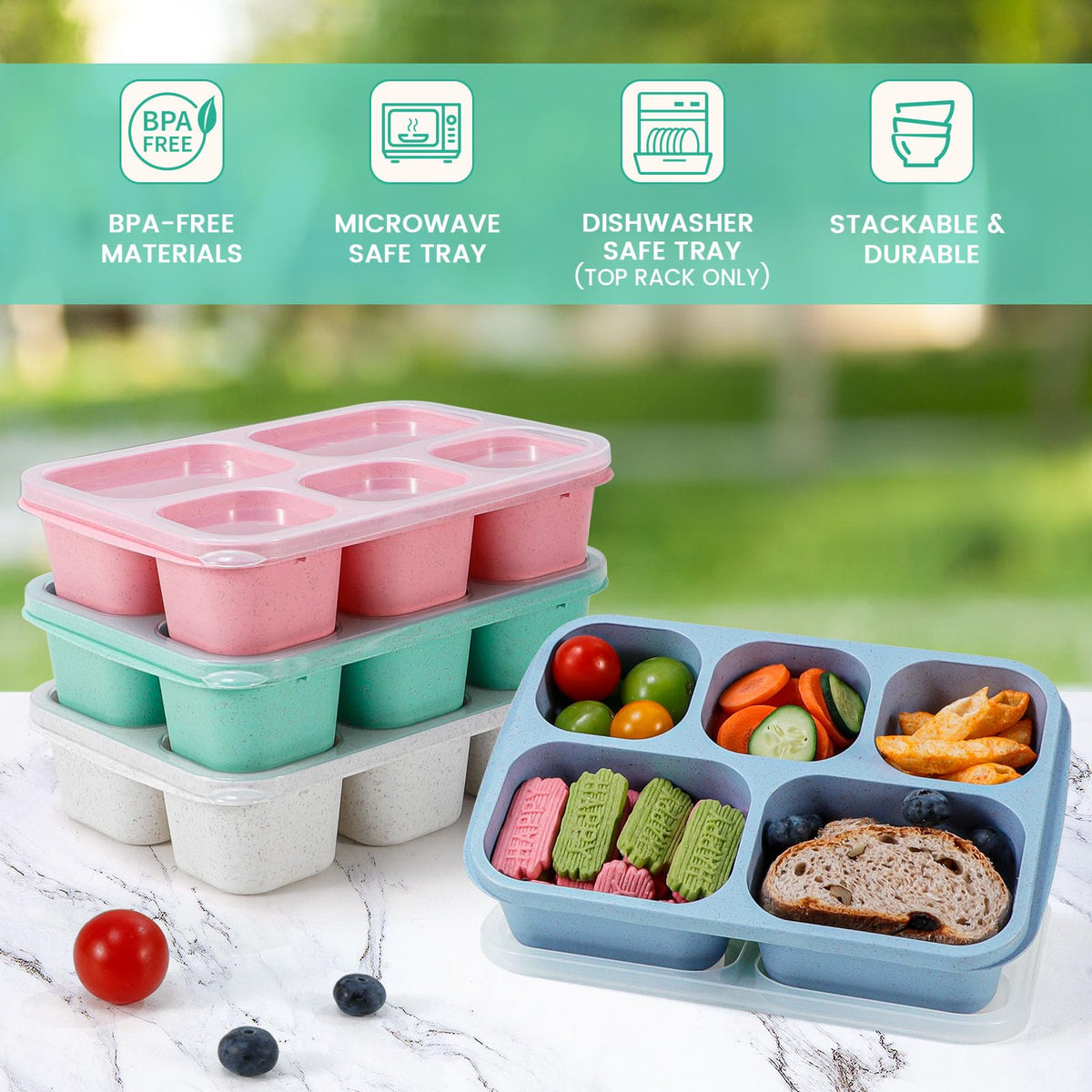 Caperci microwave-safe bento reheats meals up to three minutes in a kitchen