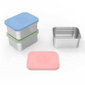 Caperci silicone-lid snack containers, leak-proof design for travel and meals.