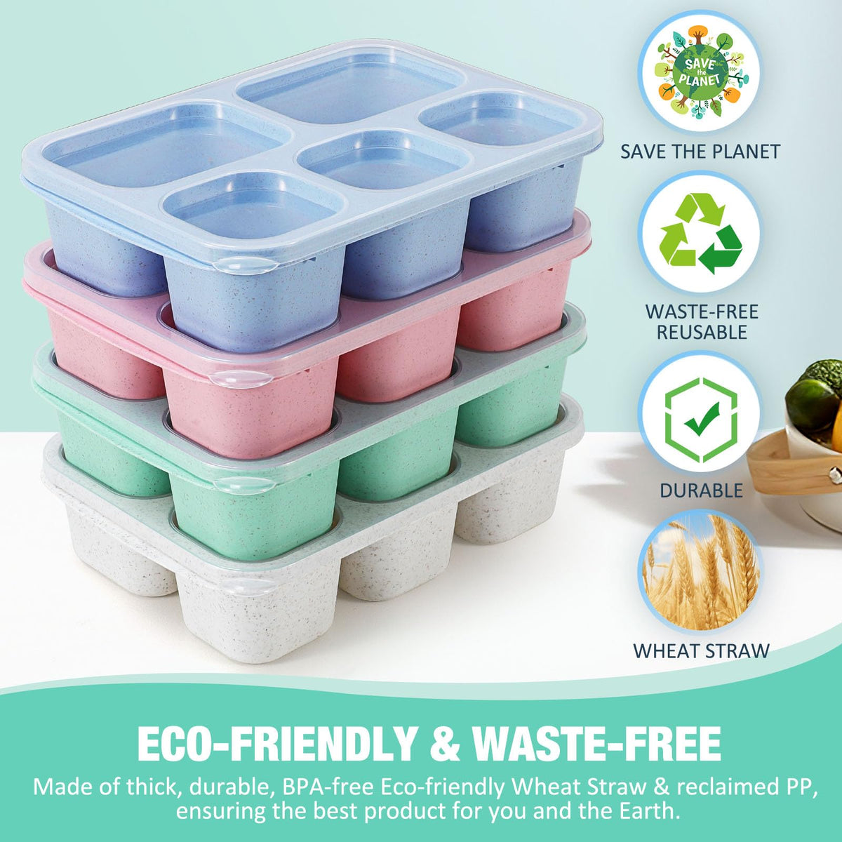Caperci bento set with colorful lids and clear containers for easy week prep