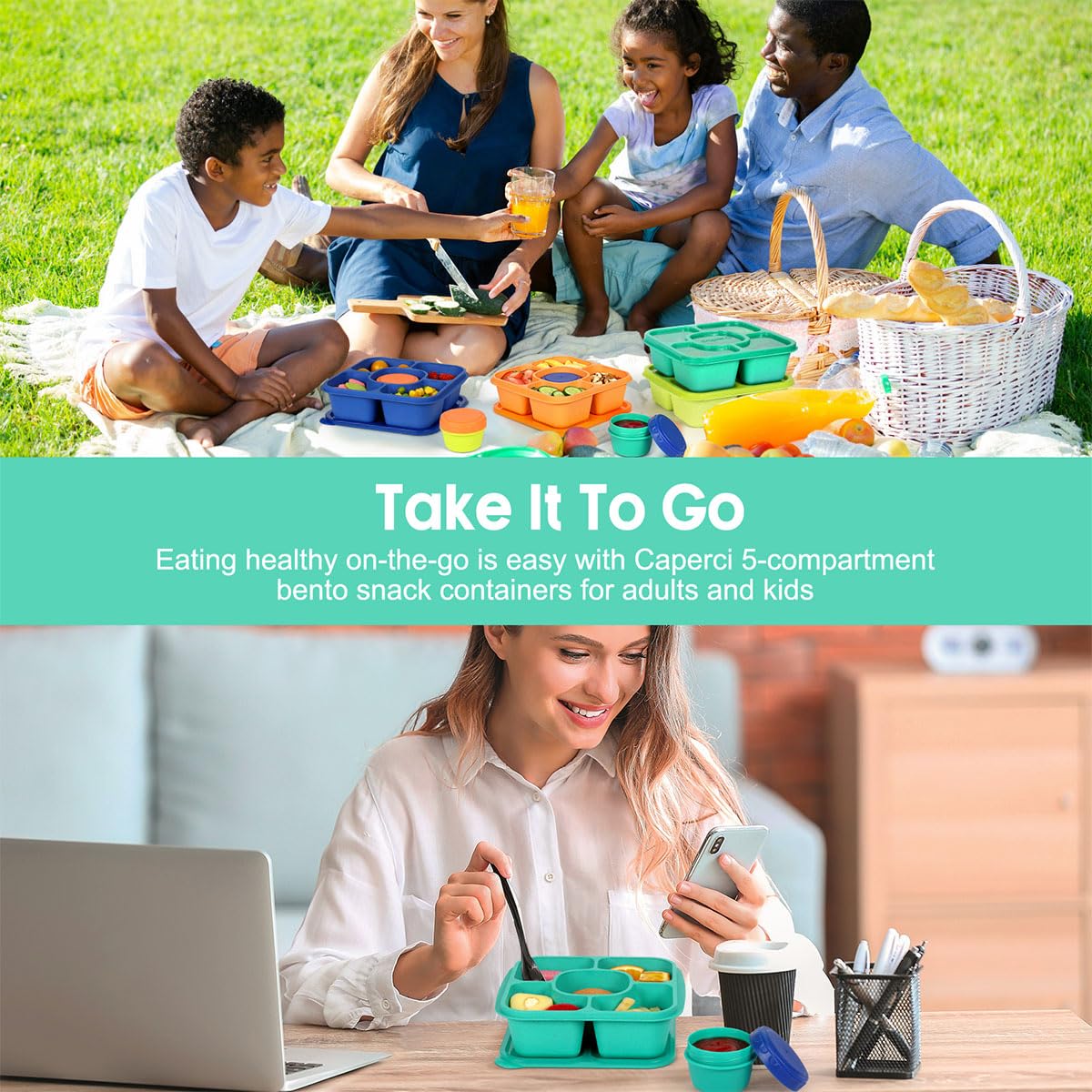 Caperci wheat straw material snack box for sustainable daily use