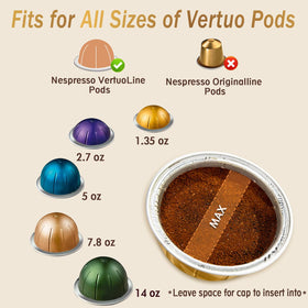 CAPMESSO durable silicone caps for long-lasting use with Vertuo machines