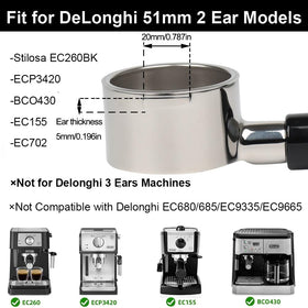 CAPFEI 51mm filter basket included for Delonghi, simplifying ready-to-use espresso prep.