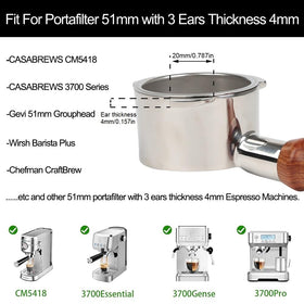 CAPFEI portafilter with 2-cup basket supports convenient dosing up to 16 g.