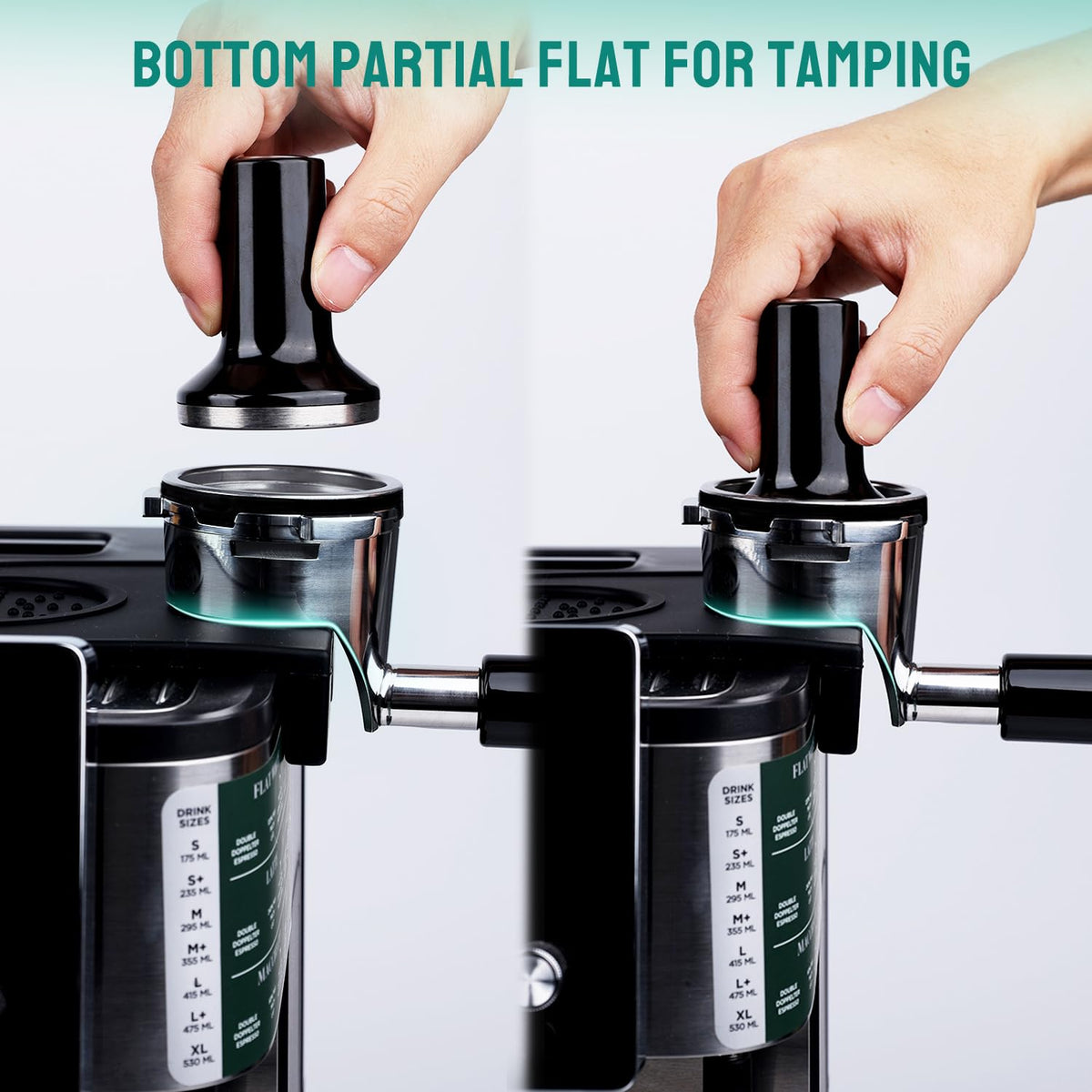 CAPFEI SUS304 stainless steel portafilter offers durability and easy cleaning.