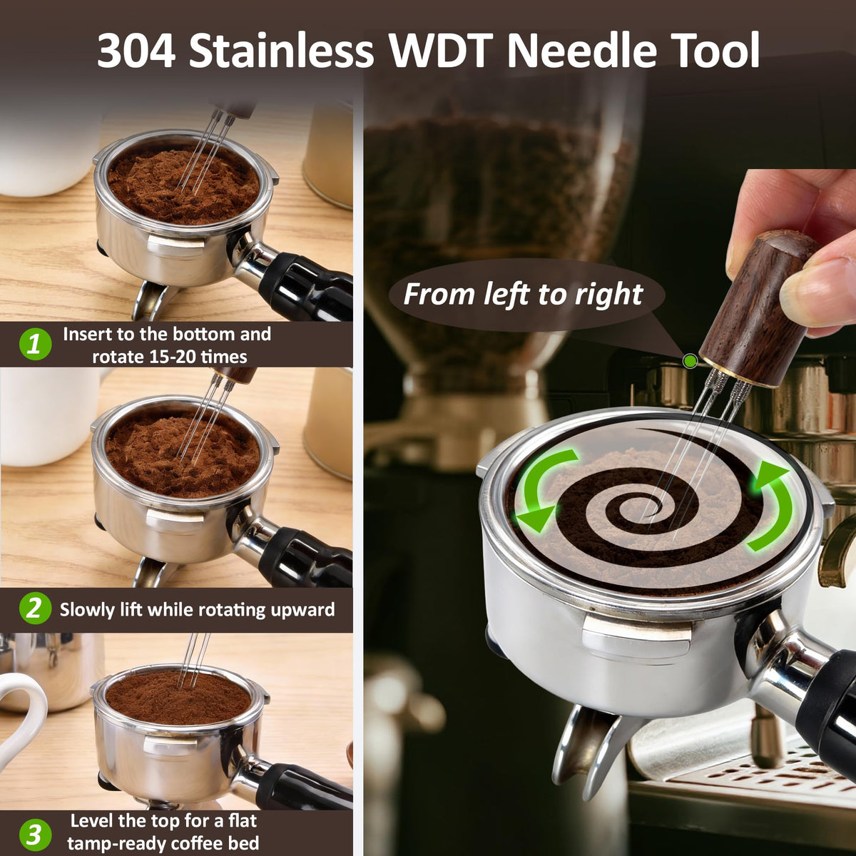 CapLab 51mm tamper base ensures a flat, consistent tamp