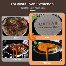 CapLab magnetic dosing ring attached to portafilter reduces spills