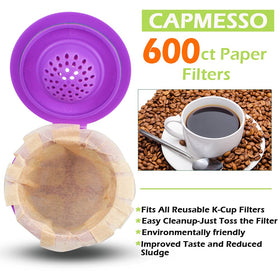 CAPMESSO brewed coffee in a cup highlights cleaner flavor with fewer sediments.