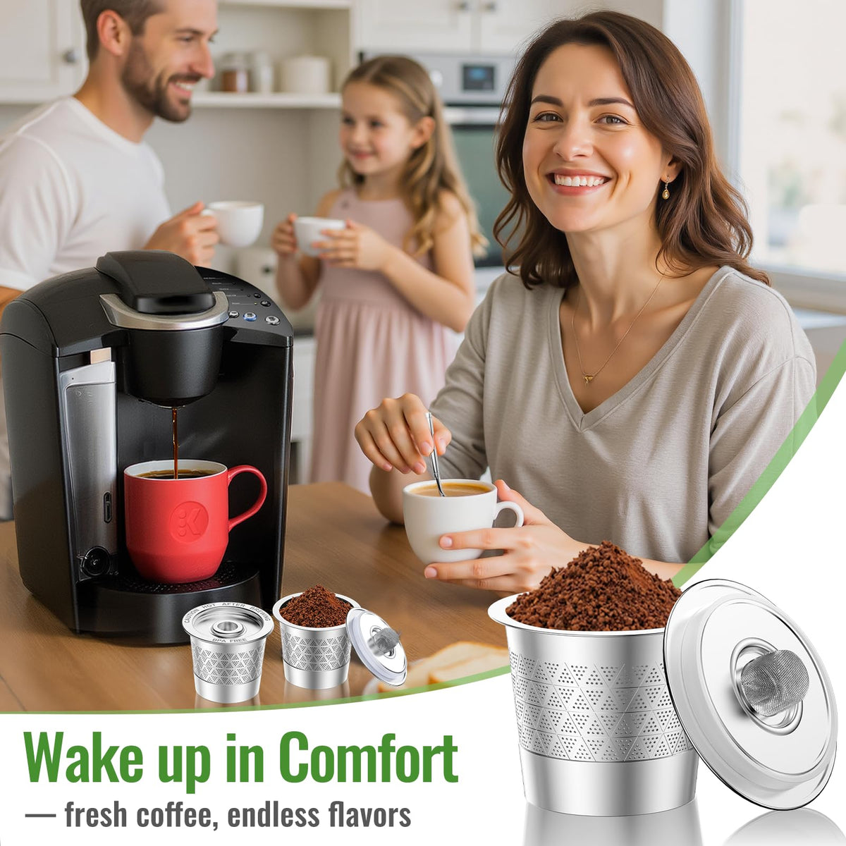 Includes cleaning brush for easy rinse and quick setup.