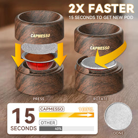 Capmesso dual-ended brush for precise pod filling