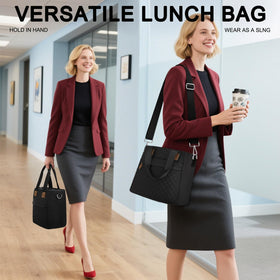 Capolo black insulated tote suitable for work and travel outfits