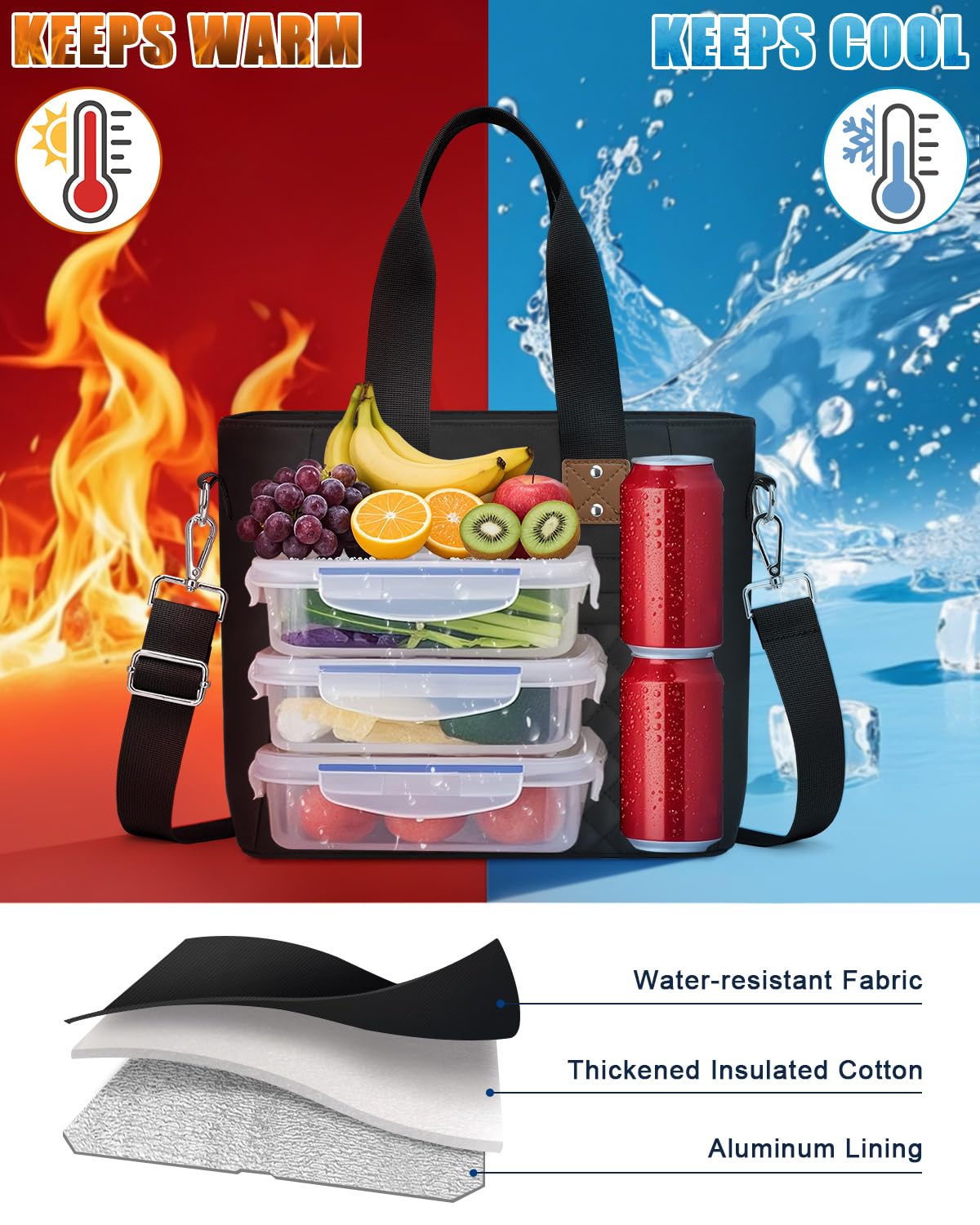 Capolo lunch bag with durable stainless steel hardware for long-lasting use