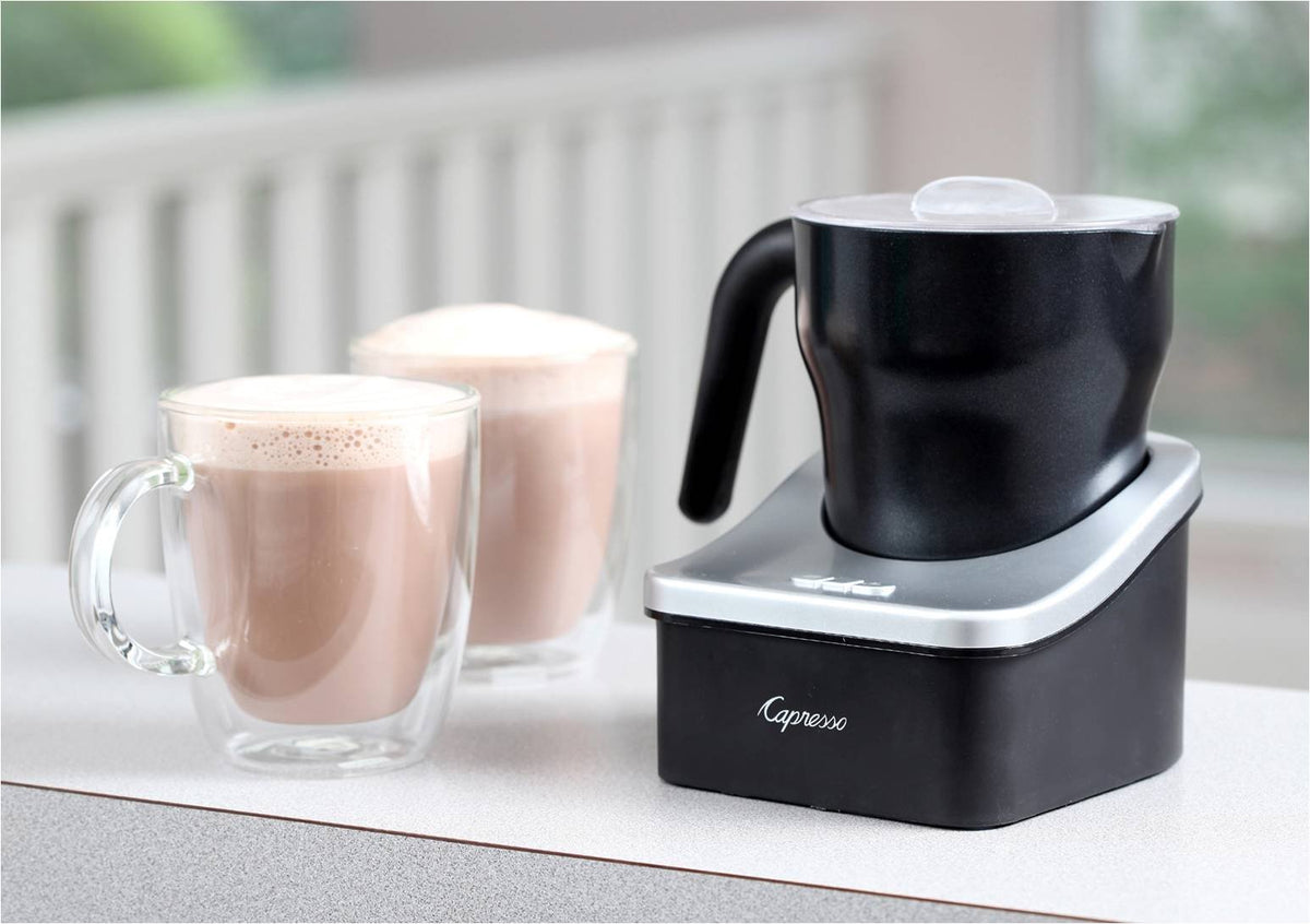 Capresso 20204 froth pitcher with see-through lid highlights hygienic, easy-clean design