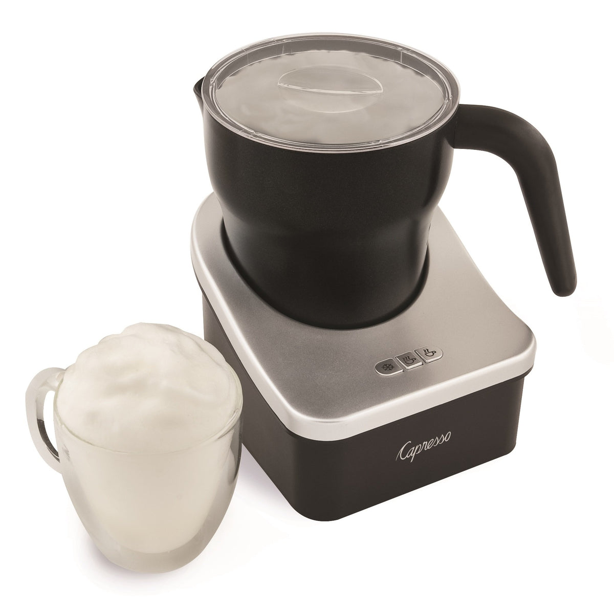 Capresso frother heats milk for hot chocolate or lattes with warm setting