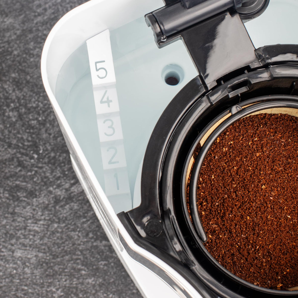 Capresso 5-Cup glass carafe provides a clear view of the brew