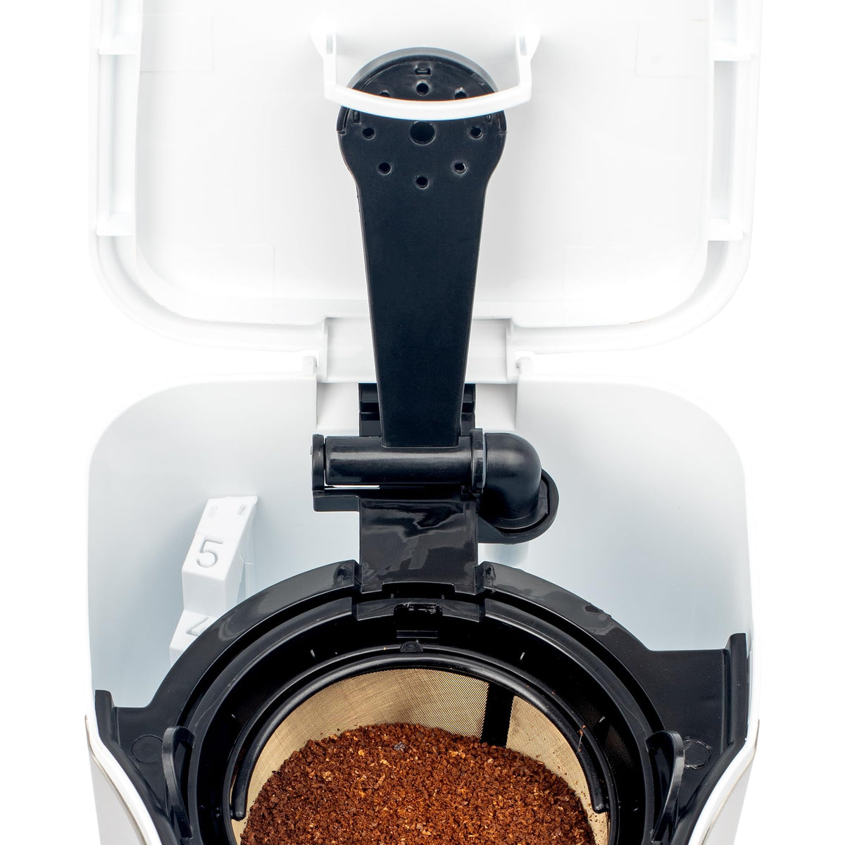 Capresso white programmable function lets you wake to freshly brewed coffee