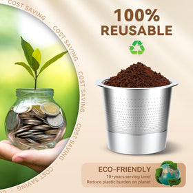 CAPMESSO eco-friendly stainless steel pods reduce waste.