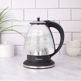 Capresso H2O kettle showing the patented heating dome for faster boiling.