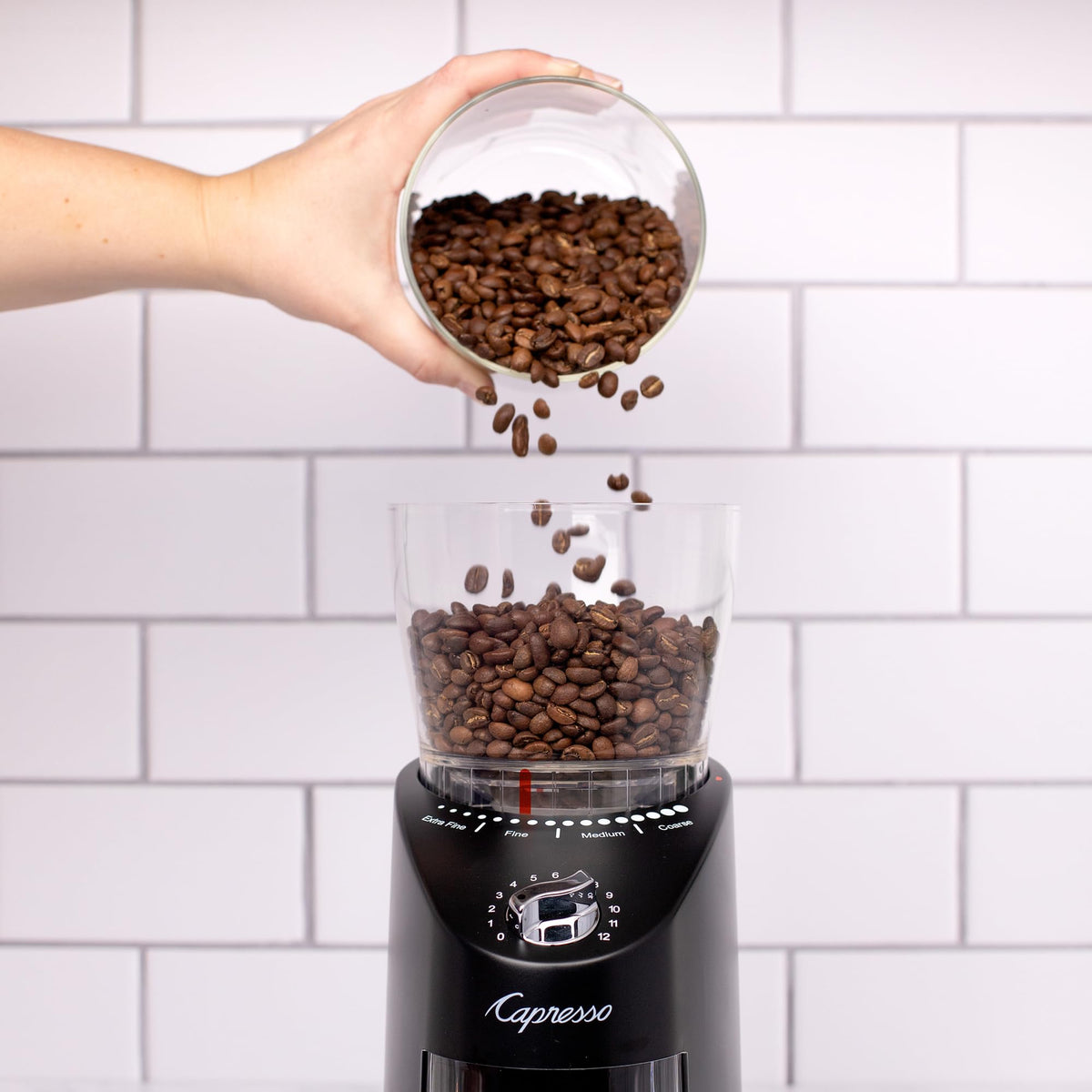 Capresso Infinity Plus pulse grinding option offers extra control over each batch