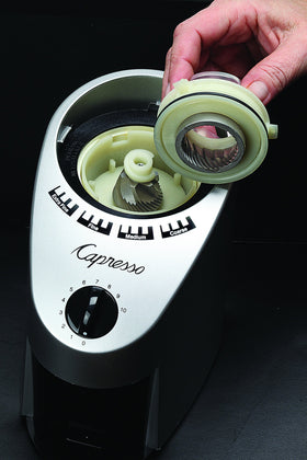 Capresso Infinity removable upper burr image for easy cleaning maintenance