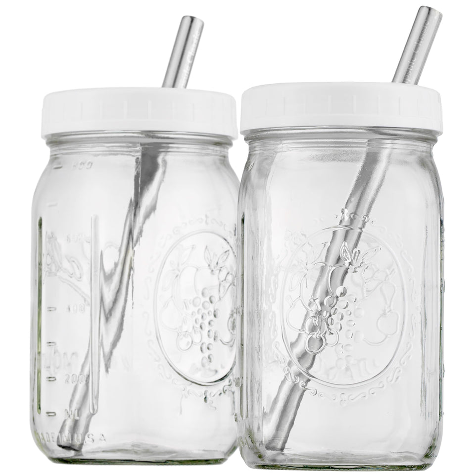 Capsule Classic 32 oz wide-mouth mason jar ready for bubble tea and smoothies.