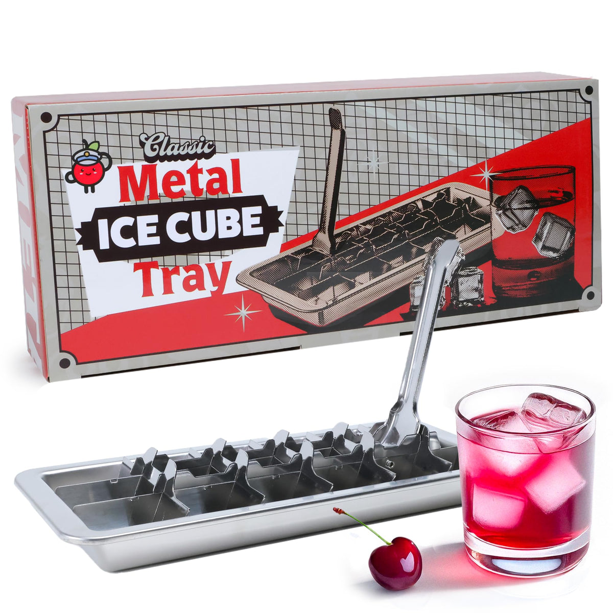 Captain Cranberry compact, freezer-friendly ice tray fits in most freezers.