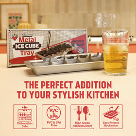 Captain Cranberry fast-freeze tray creates compact cubes to slow dilution.