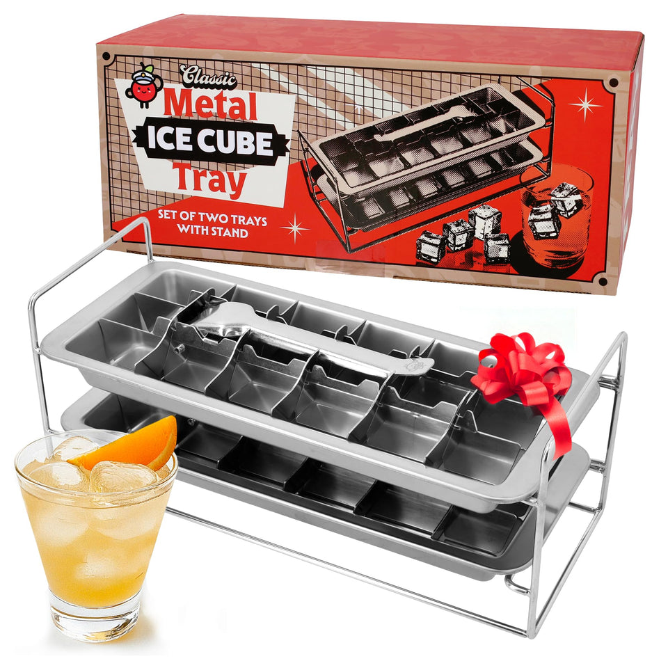 Captain Cranberry lever release ice tray demonstrates easy cube release for cocktails