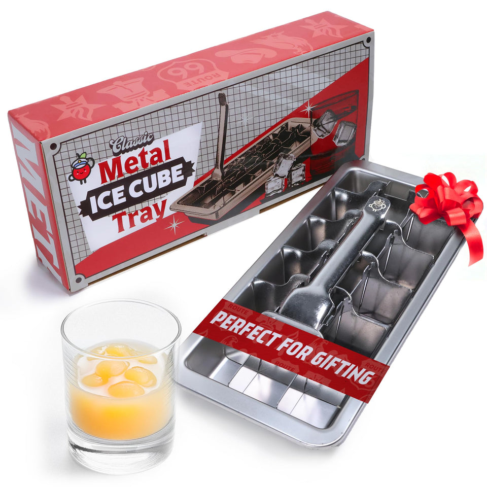 Captain Cranberry lever ice tray for smooth release of perfect cubes.