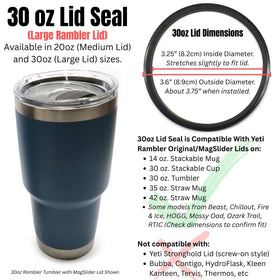 Captain O-Ring 30oz lid seal is BPA-free and dishwasher-safe for easy cleaning
