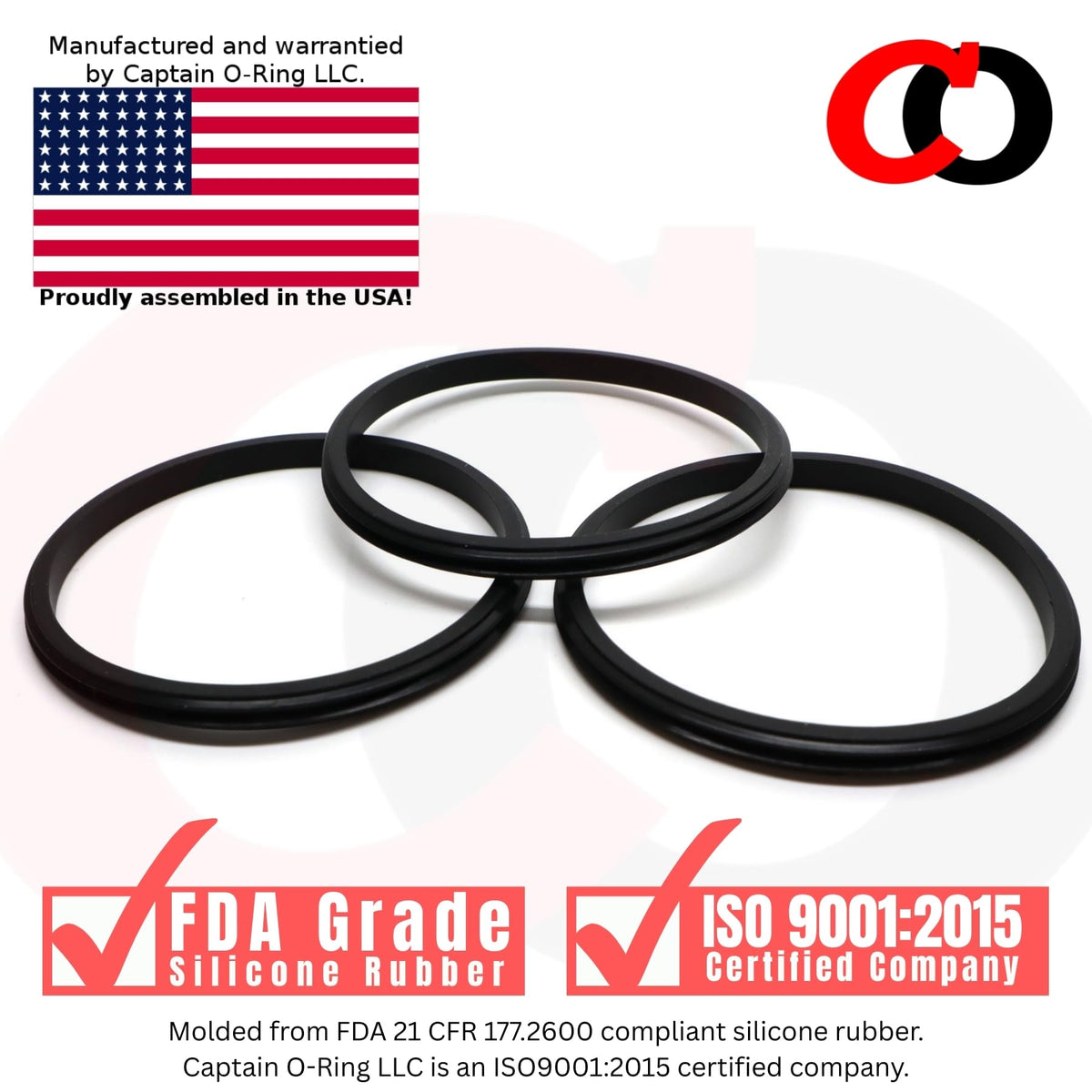 Captain O-Ring 30oz lid seal three-pack ready for multiple replacements