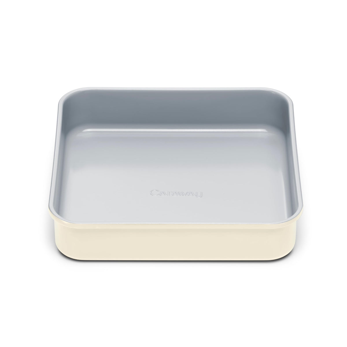 Caraway 9-inch square pan cream finish, top view for even brownie baking