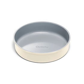 Caraway Circle Pan 9-inch top view showcases smooth ceramic coating for easy release.